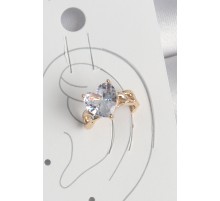 Pirinç Gold Renk Zirkon Taşlı Kalp Model Kadın Kıkırdak Küpe - TJ-BKP10578