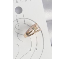 Pirinç Gold Renk Zirkon Taşlı 3'Lü Sıralı Model Kadın Kıkırdak Küpe - TJ-BKP10579