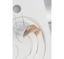 Pirinç Gold Renk Zirkon Taşlı 3'Lü Sıralı Model Kadın Kıkırdak Küpe - TJ-BKP10581