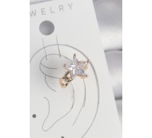 Pirinç Gold Renk Zirkon Taşlı Yıldız Model Kadın Kıkırdak Küpe - TJ-BKP10584