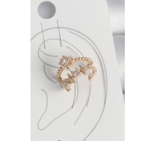 Pirinç Gold Renk Zirkon Taşlı Yıldız Model Kadın Kıkırdak Küpe - TJ-BKP10585