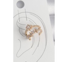 Pirinç Gold Renk Zirkon Taşlı Yıldız Model Kadın Kıkırdak Küpe - TJ-BKP10585