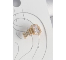 Pirinç Gold Renk Kare Zirkon Taşlı Kadın Kıkırdak Küpe - TJ-BKP10586