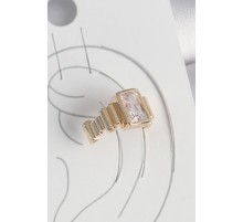 Pirinç Gold Renk Kare Zirkon Taşlı Kadın Kıkırdak Küpe - TJ-BKP10586