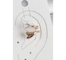 Pirinç Gold Renk Zirkon Taş Detaylı Kalp Model Kadın Kıkırdak Küpe - TJ-BKP10589