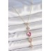 Pirinç Zincir Gold Renk Pembe Zirkon Taşlı Y Kolye - TJ-BKO10228