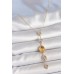 Pirinç Zincir Kehribar Sarı Gold Renk  Zirkon Taşlı Y Kolye - TJ-BKO10230