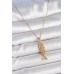 316L Çelik Zincir Gold Renk Zirkon Taşlı Balık Figürlü Kolye - TJ-BKO10234