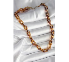 Leopar Desenli Mika Zincir Kadın Kolye - TJ-BKO10236