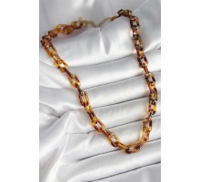 Leopar Desenli Mika Zincir Kadın Kolye - TJ-BKO10236