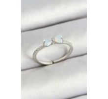 Pirinç Fiyonk Figürlü Zirkon Taşlı Gümüş Renk Ayarlanabilir Kadın Yüzük - TJ-BYK3765