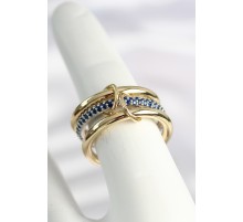 Pirinç Gold Renk Zirkon Taşlı 3'Lü Kadın Yüzük - TJ-BYK3791