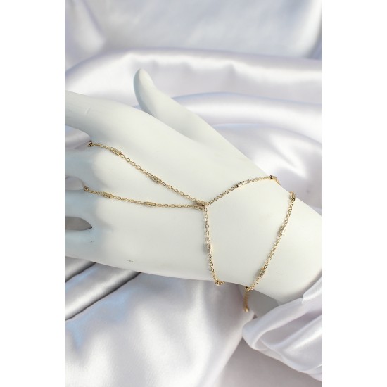 Pirinç Gold Renk Parçalı Zincir Şahmeran - TJ-SN640