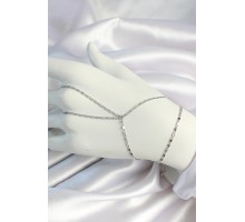 Pirinç Gümüş Renk Parçalı Ezme Zincirli Şahmeran - TJ-SN647