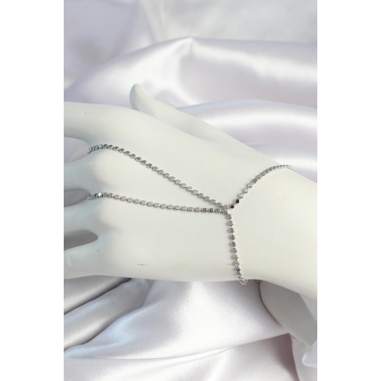 Pirinç Gümüş Renk Ezme Zincirli Şahmeran - TJ-SN649