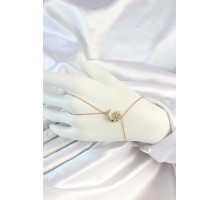 316L Çelik Gold Renk Zincirli Zirkon Taşlı Ay Figürlü Şahmeran - TJ-SN651