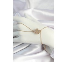 316L Çelik Gold Renk Zincirli Dönen Yonca Figürlü Şahmeran - TJ-SN653