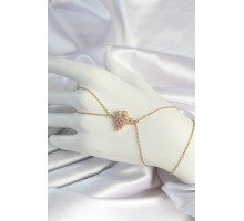 316L Çelik Gold Renk Zirkon Taşlı Kuğu Figürlü Şahmeran - TJ-SN656