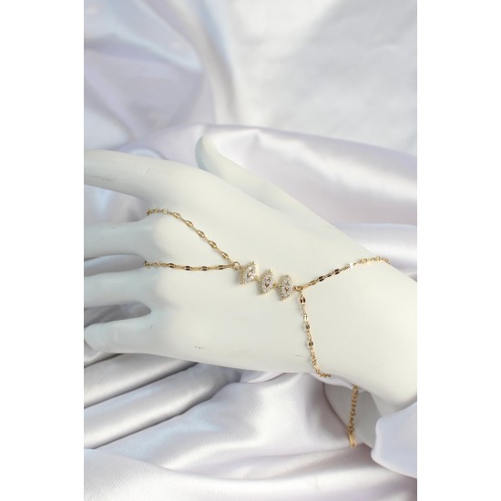 316L Çelik Gold Renk Zirkon Taşlı Göz Figürlü Şahmeran - TJ-SN657