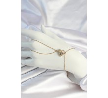 316L Çelik Zincirli Gold Renk Kalp Figürlü Şahmeran - TJ-SN660