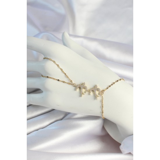 316L Çelik Zincirli Gold Renk Kuş Figürlü Şahmeran - TJ-SN661