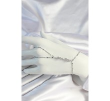 316L Çelik Zincirli Gümüş Baget Zirkon Taşlı Şahmeran - TJ-SN667