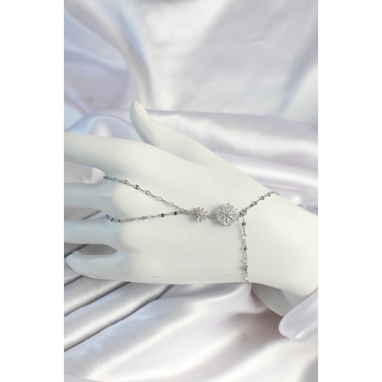 316L Çelik Zincirli Gümüş Renk Yıldız Zirkon Taşlı Şahmeran - TJ-SN668