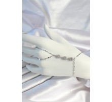 316L Çelik Zincirli Gümüş Renk Baget Zirkon Taşlı Şahmeran - TJ-SN670