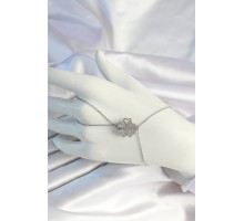 316L Çelik Zincirli Gümüş Renk Dönen Yonca Şahmeran - TJ-SN673