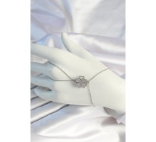 316L Çelik Zincirli Gümüş Renk Dönen Yonca Şahmeran - TJ-SN673