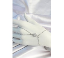 316L Çelik Zincirli Gümüş Renk Zirkon Taşlı Kutup Yıldızı Figürlü Şahmeran - TJ-SN675