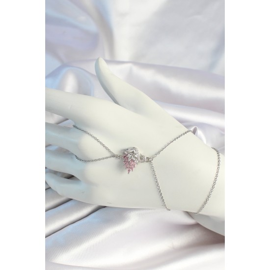 316L Çelik Zincirli Gümüş Zirkon Taşlı Kuğu Şahmeran - TJ-SN676