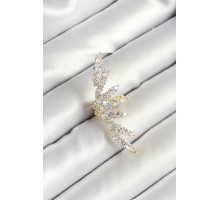 Pirinç Zirkon Taş Kaplamalı Gold Renk Kadın Sağ Kıkırdak Küpe - TJ-BKP10629