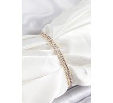 Pirinç Zirkon Taşlı Su Yolu Model Gold Renk Kadın Bileklik - TJ-BB7033