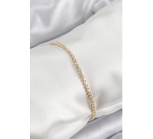Pirinç Zirkon Taşlı İnce Su Yolu Model Gold Renk Kadın Bileklik - TJ-BB7035