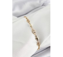 Pirinç Gold Renk Zirkon Taşlı Kadın Bileklik - TJ-BB7041