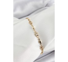 Pirinç Gold Renk Zirkon Taşlı Kadın Bileklik - TJ-BB7041