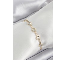 Pirinç Gold Renk Zirkon Taşlı Kadın Bileklik - TJ-BB7045