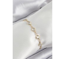 Pirinç Gold Renk Zirkon Taşlı Kadın Bileklik - TJ-BB7045