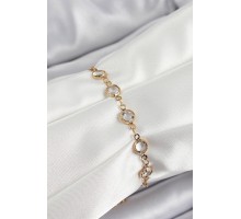 Pirinç Gold Renk Zirkon Taşlı Kadın Bileklik - TJ-BB7050