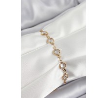 Pirinç Gold Renk Zirkon Taşlı Kadın Bileklik - TJ-BB7050
