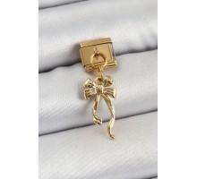 316L Çelik Sallantılı Uzun Fiyonk Model Gold Renk Nomination Charm - TJ-BC1403
