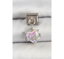 316L Çelik Gümüş Renk Kalp Nomination Charm - TJ-BC1519