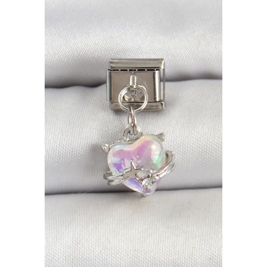 316L Çelik Gümüş Renk Kalp Nomination Charm - TJ-BC1519