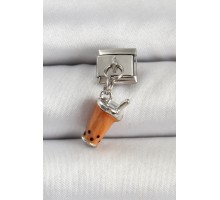 316L Çelik Gümüş Renk Bubble Tea Model Nomination Charm - TJ-BC1518
