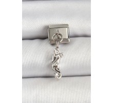 316L Çelik Gümüş Renk Deniz Atı Model Nomination Charm - TJ-BC1517