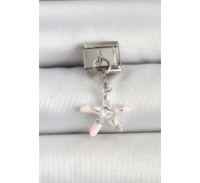 316L Çelik Gümüş Renk Taşlı Deniz Yıldızı Model Nomination Charm - TJ-BC1513