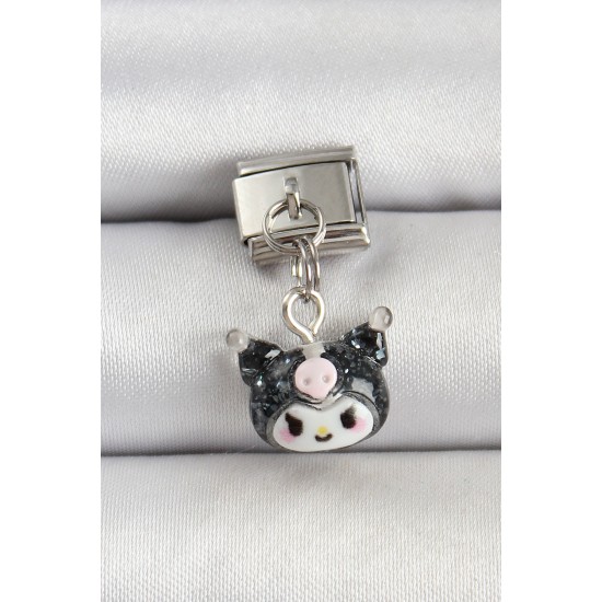 316L Çelik Gümüş Renk Kuromi Model Nomination Charm - TJ-BC1509