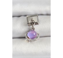 316L Çelik Gümüş Renk Ay Taşı Model Nomination Charm - TJ-BC1506