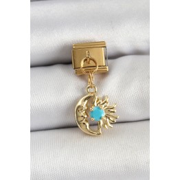 316L Çelik Sallantılı Ay Ve Güneş Model Gold Renk Nomination Charm TJ-BC1435